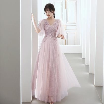 Lovely Pink Tulle and Lace A-line L..