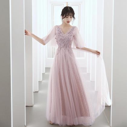 Lovely Pink Tulle and Lace A-line L..