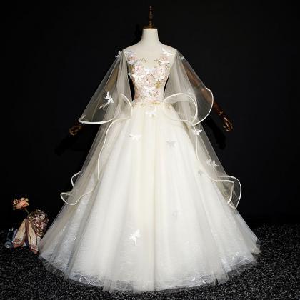 Lovely Ivory Tulle Ball Gown Sweet 16 Dresses With..