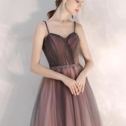 Charming Gradient Tulle Straps Sweetheart Long..