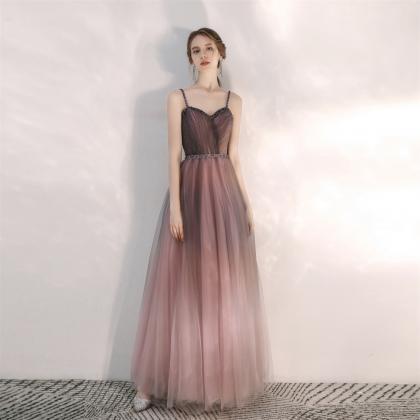 Charming Gradient Tulle Straps Sweetheart Long..