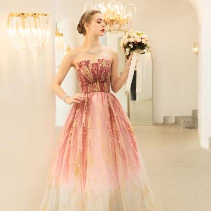 Charming Tulle Gradient Long Evening Prom Dress,..