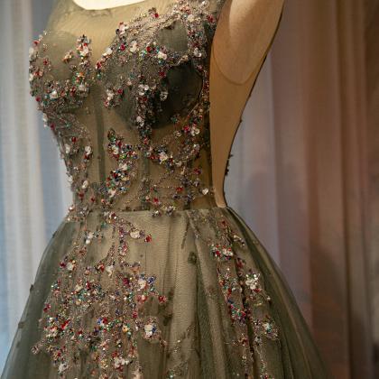 Beautiful Tulle Long Evening Dress Prom Dress..