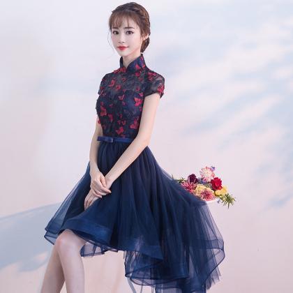 Lovely Blue High Low Tulle With Lace Cute Party..