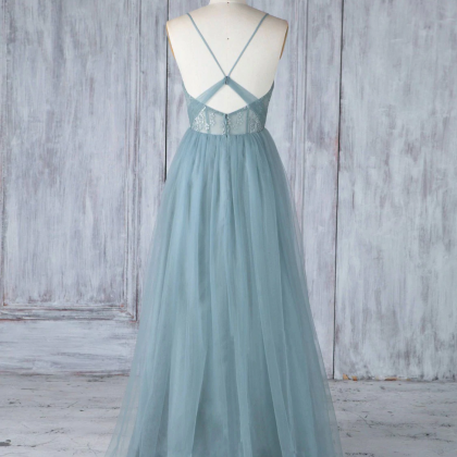 Simple Sweetheart Neck Tulle Lace Long Prom Dress,..