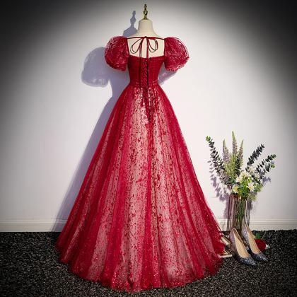 Stylish Red Floor Length A-line Pro..