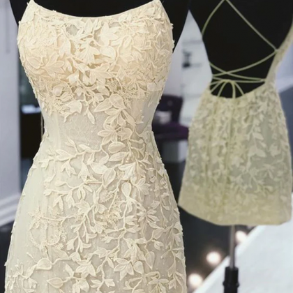 Pretty Strapless Sequin Feathers Sheath Short Prom Dress Yellow Formal Graduation Homecoming Dress D679 main image 0