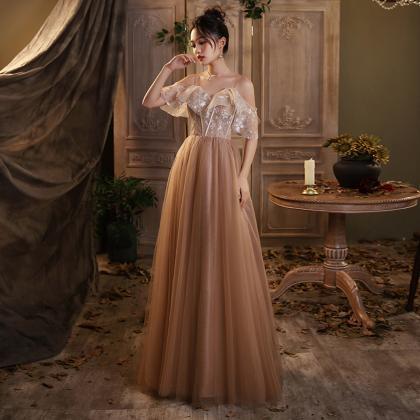 Champagne Sweetheart Tulle with Lac..