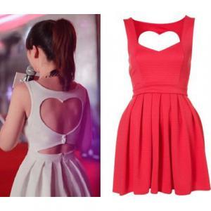 Sexy White Or Red Hollow Dress, Pretty Backless..