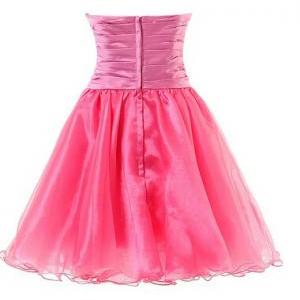 Adorable Sweetheart Short Organza Prom Dress With..