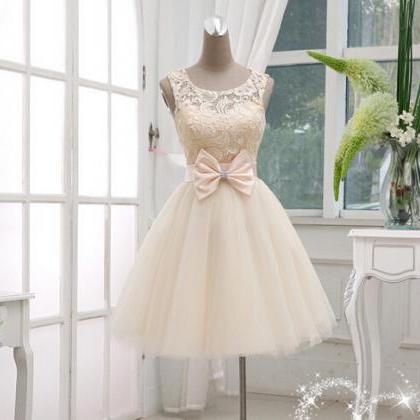 Gorgeous Champagne Lace Ball Gown K..