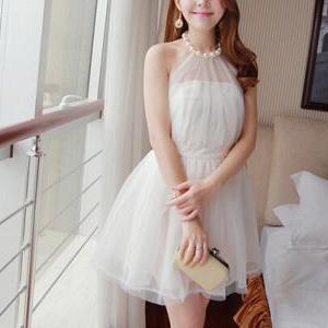 So Beautiful White Mini Dress Backless With..