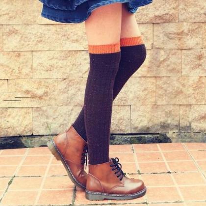 Long Wool Knit Chic Socks, Warm Socks, Pretty..