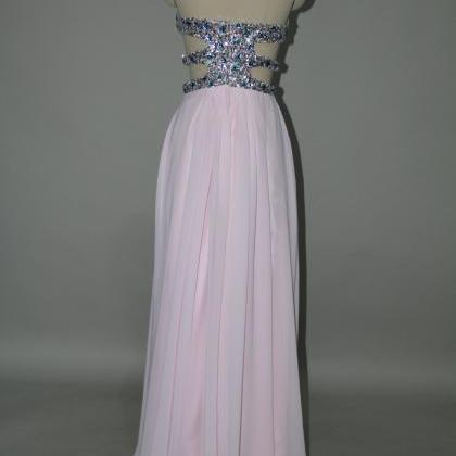 Gorgeous Light Pink Floor Length Backless Prom..