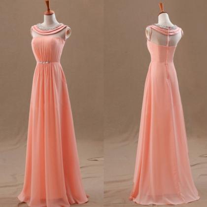 Lovely Style 2015 Coral A-line Floor Length Prom..