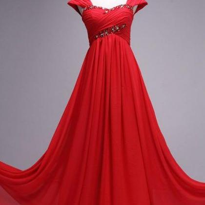 Red Floor Length Gorgeous Sweetheart Prom Dress..