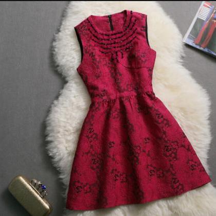 High Quality Stylish Burgundy Lace Detail With..