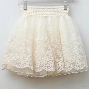 High Quality Cute Apricot Embroidery Tiered High..