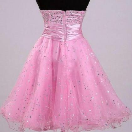 Custom-made Cute Pink Short Ball Gown Prom Dresses..