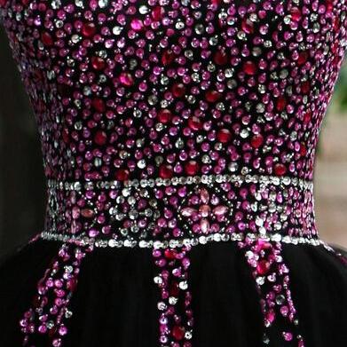 Handmade Sequins Beaded Sweetheart A-line Tulle..
