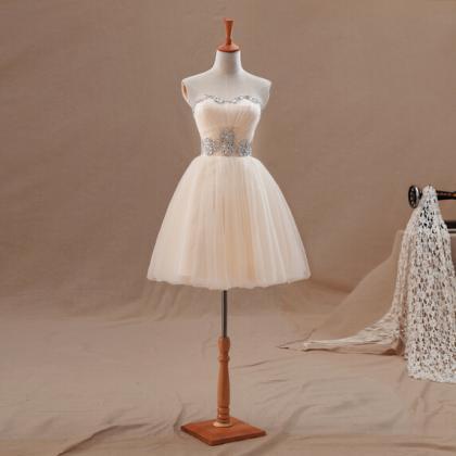 Lovely Champagne Ball Gown Mini Tulle Party..