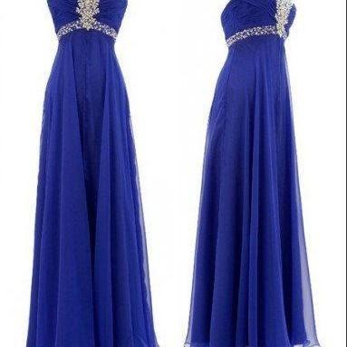 Pretty Made To Order Blue Beadings Prom Dresses..