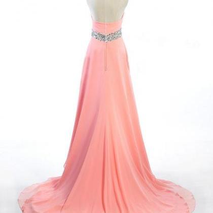 Made To Order Handmade Coral Halter Sequins Long..