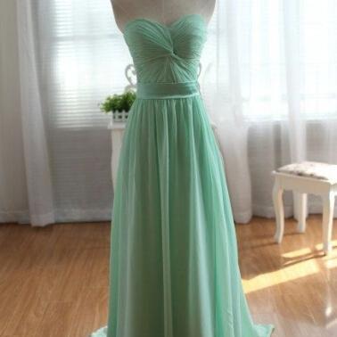 Handmade Mint Green Long Prom Dresses 2015, Mint..