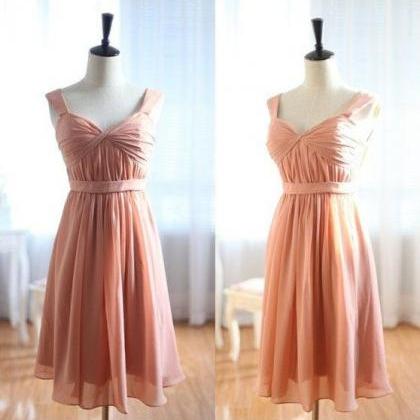 Custom Handmade Peach Pink Short Prom Dresses,..