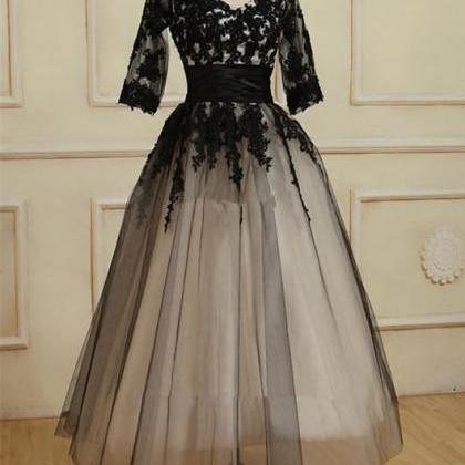 High Quality And Handmade Tea Length Tulle Gown..