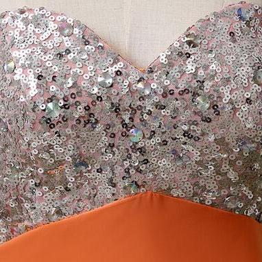 Handmade Simple And Pretty Sparkle Prom Dresses,..