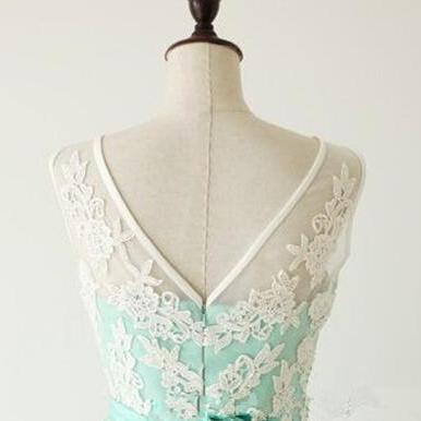Pretty Handmade Turquoise Tulle Short Prom Dress..
