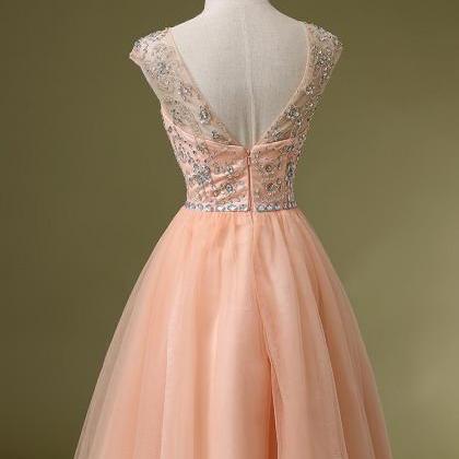 Lovely Short Pink Tulle Style Prom Dresses 2015..