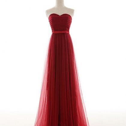 Strapless Sweetheart Pleated A-line Floor-length..