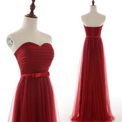 Strapless Sweetheart Pleated A-line Floor-length..