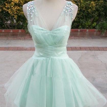 Cute Tulle Mint Prom Dress 2016, Mint Ball Gown,..