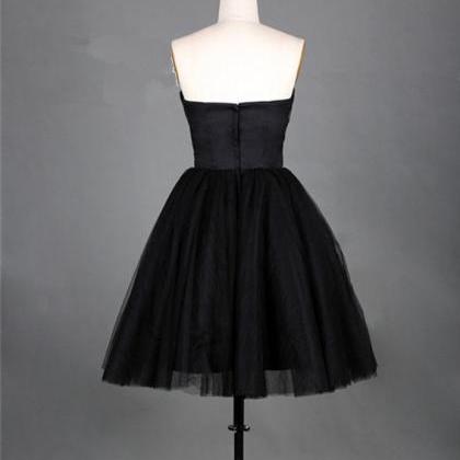 Pretty Simple And Cute Black Short Tulle Prom..