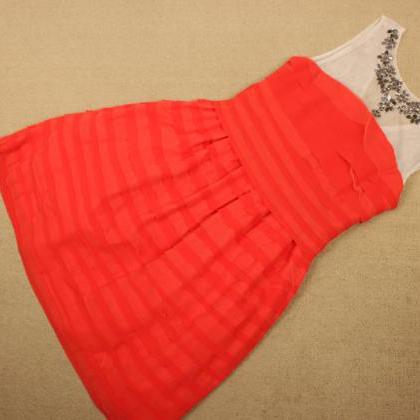 Pretty Coral Beadings Short Summer Party Dresses,..