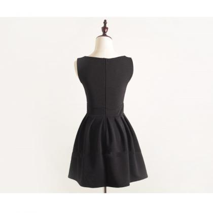 Elegant Black Short Summer Dresses In Stock, Black..