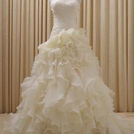 Sweetheart Ruched Layered Ruffled Long Prom,..