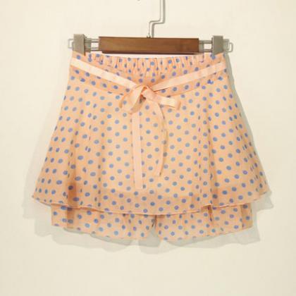 Pretty Cute Dot Chiffon Culotte, Skirt Mini Dress..