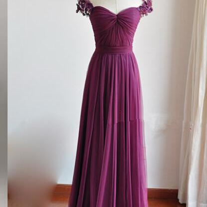 Elegant Purple Sweetheart Long Prom Dresses, Long..