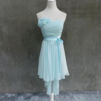 Cute Simple Mint Blue High Low Prom Dresses, High..