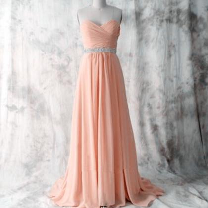 Simple Cute Handmade Pink Sweetheart Prom Dresses,..