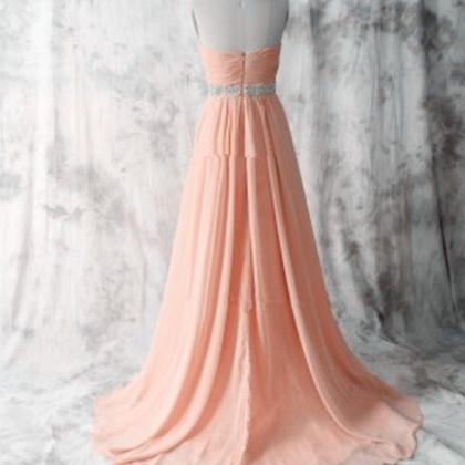 Simple Cute Handmade Pink Sweetheart Prom Dresses,..