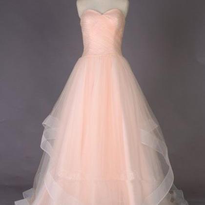 Strapless Sweetheart A-line Tulle Prom Dress With..