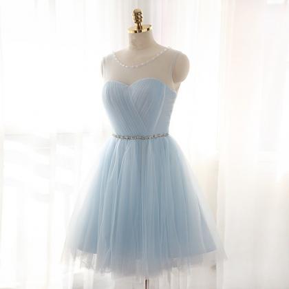 Lovely Light Blue Short Tulle Ball Gown Handmade..