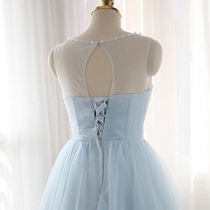 Lovely Light Blue Short Tulle Ball Gown Handmade..
