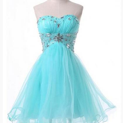 Light Blue Short Tulle Homecoming Dress Featuring..