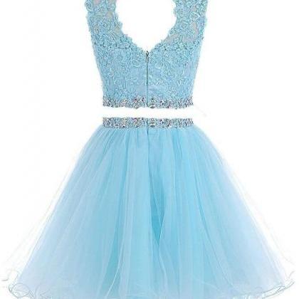 Adorable Lace Applique And Tulle Two Piece Party..